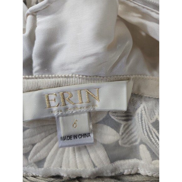 Erin Fetherston Ivory Floral 3D Appliqué Sleeveless Dress Women’s Size 6 - Picture 7 of 8